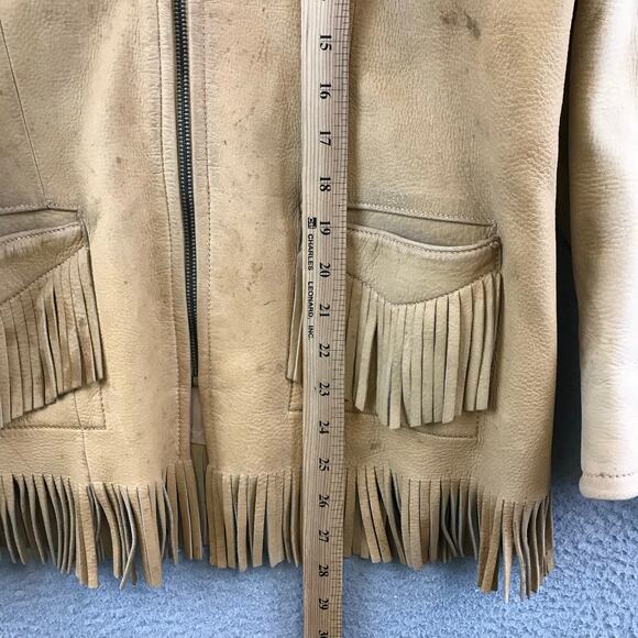 Vintage Genuine Buckskin 1970’s Rugged Fringe Buckskin Jacket M - Picture 5 of 11